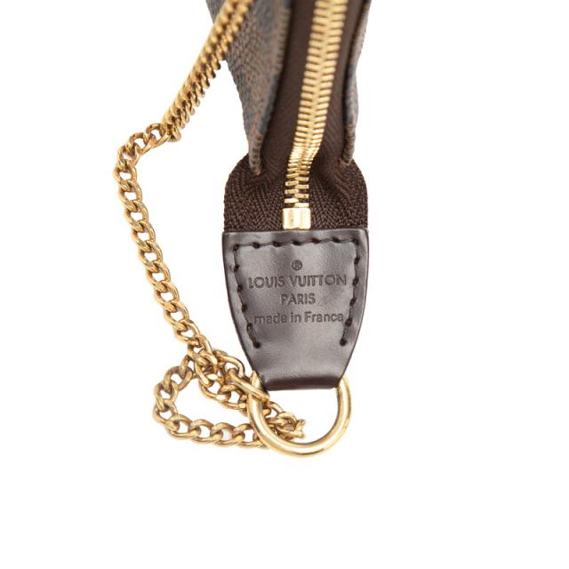 ルイ ヴィトン ダミエ ミニ ポシェット アクセソワール アクセサリーポーチ ハンドバッグ N58009 ブラウン PVC LOUIS VUITTON 【中古】