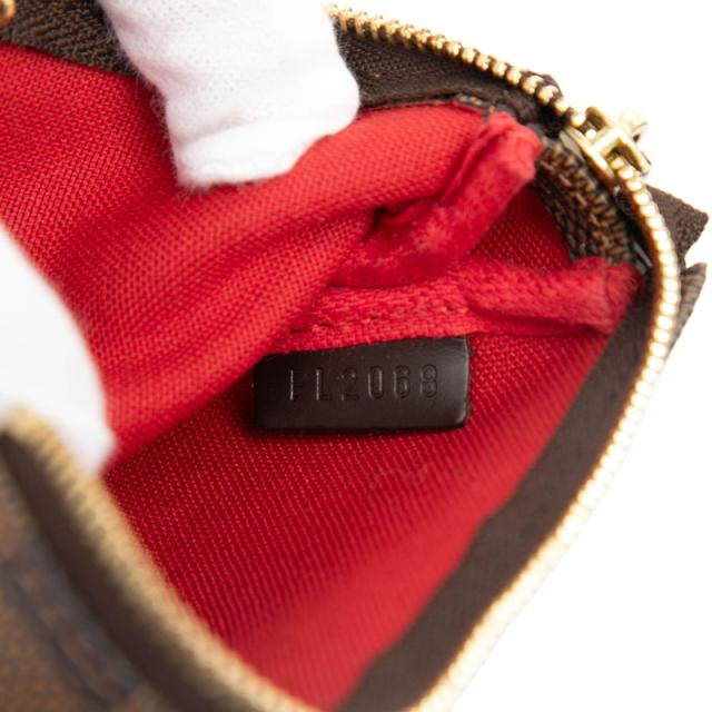 ルイ ヴィトン ダミエ ミニ ポシェット アクセソワール アクセサリーポーチ ハンドバッグ N58009 ブラウン PVC LOUIS VUITTON 【中古】