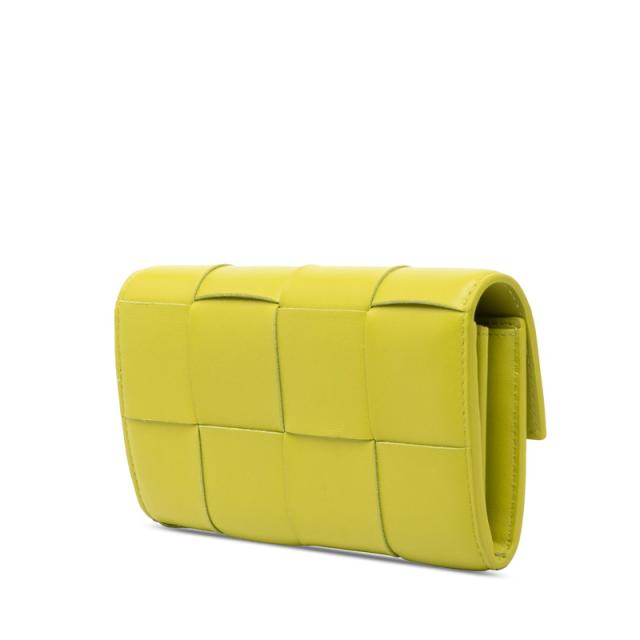ボッテガヴェネタ マキシイントレチャート 長財布 グリーン レザー レディース BOTTEGAVENETA 【中古】_1
