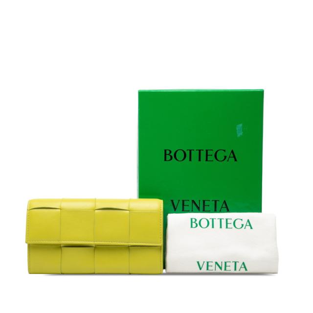 ボッテガヴェネタ マキシイントレチャート 長財布 グリーン レザー レディース BOTTEGAVENETA 【中古】_6