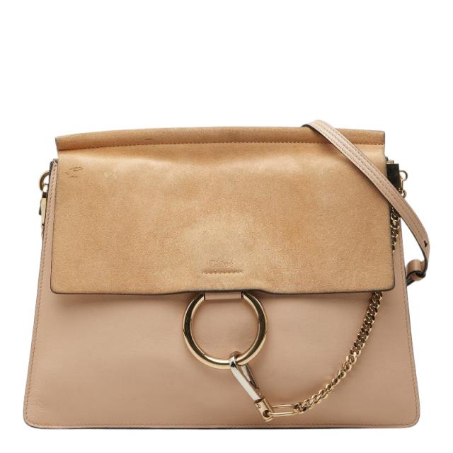 クロエ フェイ 斜め掛け ショルダーバッグ ピンク ベージュ レザー スウェード レディース Chloe 【中古】