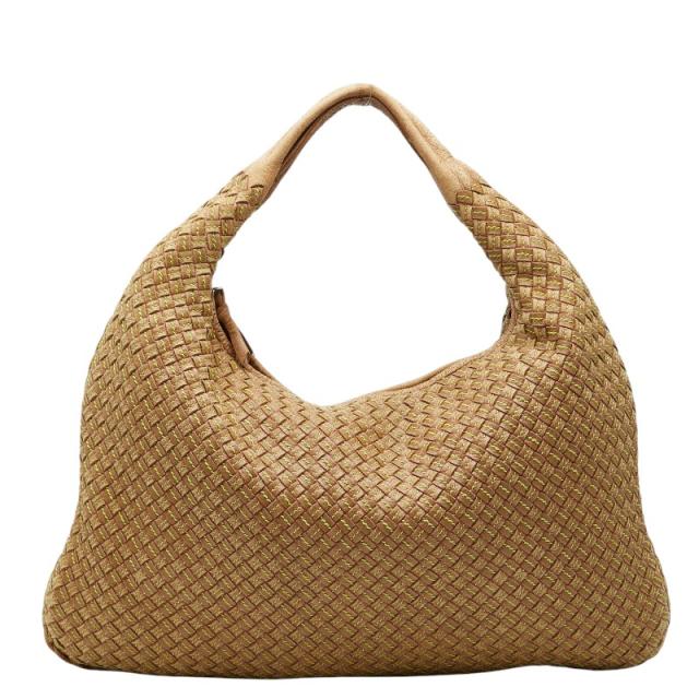 ボッテガヴェネタ イントレチャート ホーボー ステッチ ハンドバッグ ショルダー 115654 ブラウン レザー BOTTEGAVENETA 【中古】