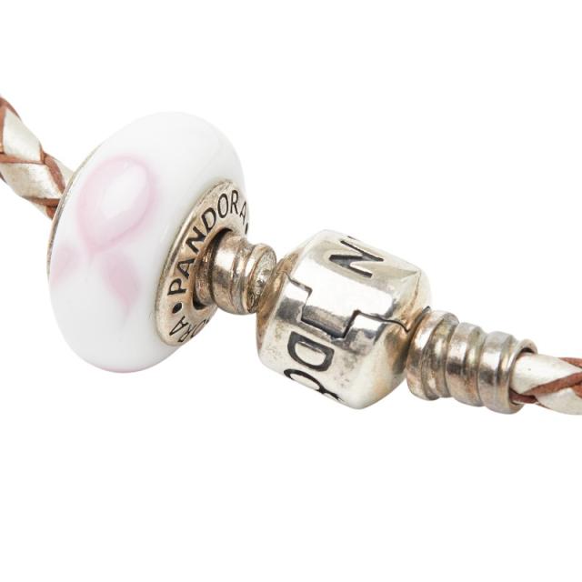 パンドラ ブレスレット シルバー ホワイト ピンク レザー スターリングシルバー レディース PANDORA 【中古】_2