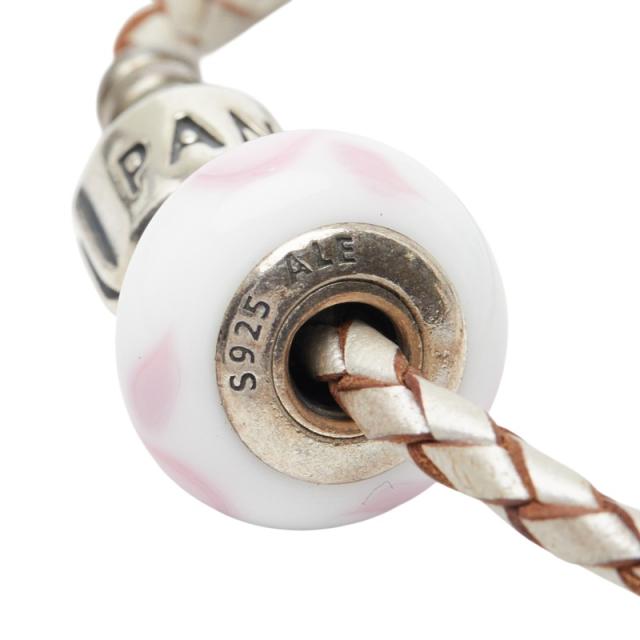 パンドラ ブレスレット シルバー ホワイト ピンク レザー スターリングシルバー レディース PANDORA 【中古】_5
