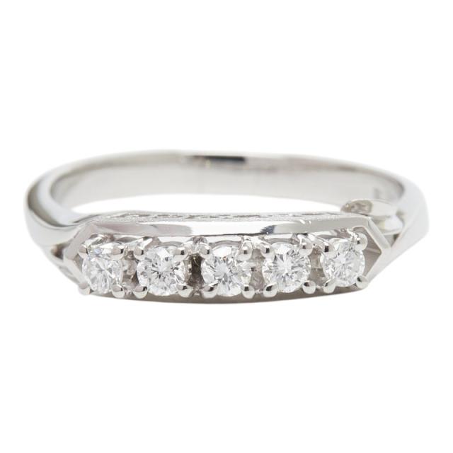 Pt900 プラチナ ダイヤ0.27ct 一文字リング リング 指輪 レディース 