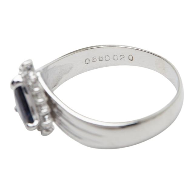 Pt850 プラチナ サファイア0.66ct ダイヤ0.20ct リング 指輪 レディース 16.5号 中古_5
