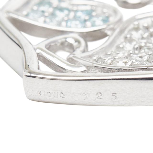 K18WG ホワイトゴールド ダイヤ0.25ct ハートモチーフ ペンダント 