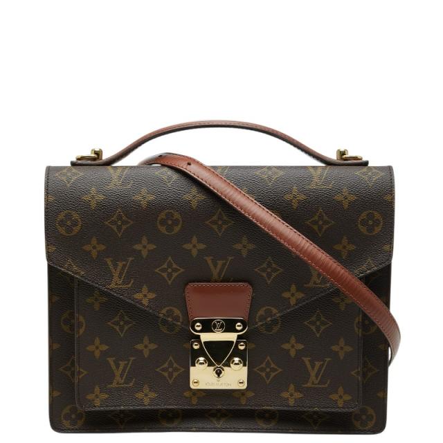 ルイ ヴィトン モノグラム モンソー ハンドバッグ ショルダーバッグ 2WAY M51185 ブラウン PVC レザー レディース LOUIS VUITTON【中古】