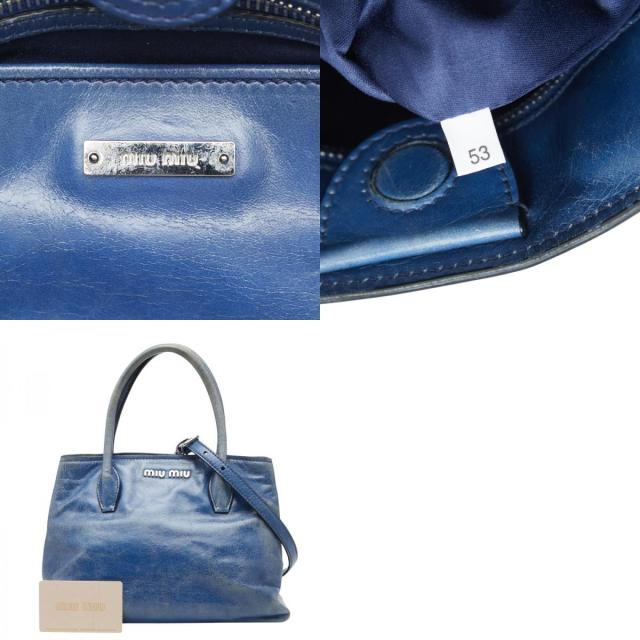 ミュウミュウ ハンドバッグ ショルダーバッグ 2WAY RN1069 ブルー レザー レディース MIUMIU 【中古】_9