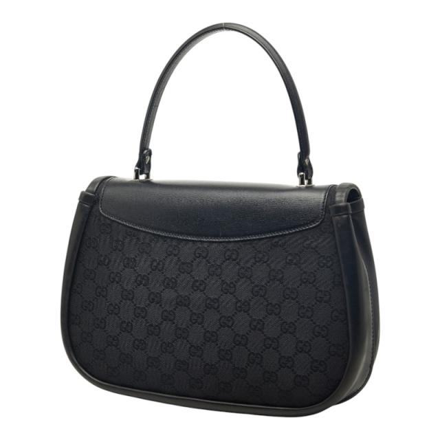 グッチ GGキャンバス ハンドバッグ 109109 ブラック キャンバス レザー レディース GUCCI 【中古】_1