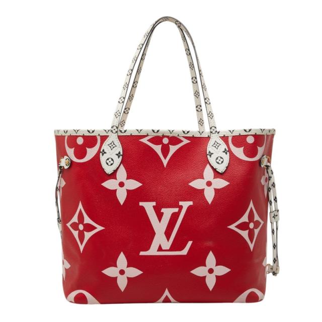 ルイ ヴィトン モノグラム ジャイアント ネヴァーフルMM トートバッグ ショルダーバッグ M44567 ルージュ レッド LOUIS VUITTON 【中古】