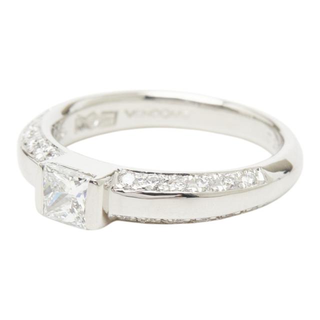 ヴァンドーム青山 Pt1000 プラチナ ダイヤ0.375ct ダイヤ0.22ct エンゲージリング 指輪 レディース Vendome Aoyama 9号 中古_2