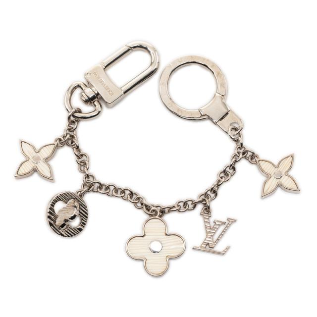 ルイ ヴィトン ビジューサック シェンヌ フルール ドゥ エピ キーホルダー キーリング チャーム M65110 シルバー LOUIS VUITTON 【中古】