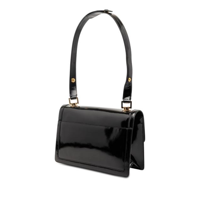 サルヴァトーレフェラガモ ロゴ ハンドバッグ ブラック パテントレザー レディース Salvatore Ferragamo 【中古】_1