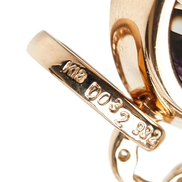 K18PG ピンクゴールド アメジスト9.32ct ダイヤ0.32ct ペンダントトップ ネックレス レディース 中古_3
