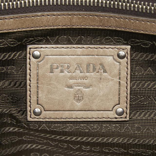 プラダ 三角ロゴプレート ハンドバッグ ショルダーバッグ 2WAY カーキグリーン系 ナイロン レザー レディース PRADA 【中古】_9