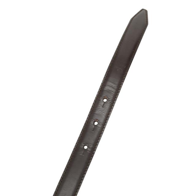 グッチ インターロッキングG ロゴバックル ベルト サイズ70 28 ダークブラウン レザー レディース GUCCI 【中古】_5