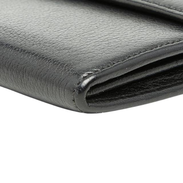 シャネル カメリア ココマーク 二つ折り 長財布 ブラック レザー CHANEL 【中古】_3