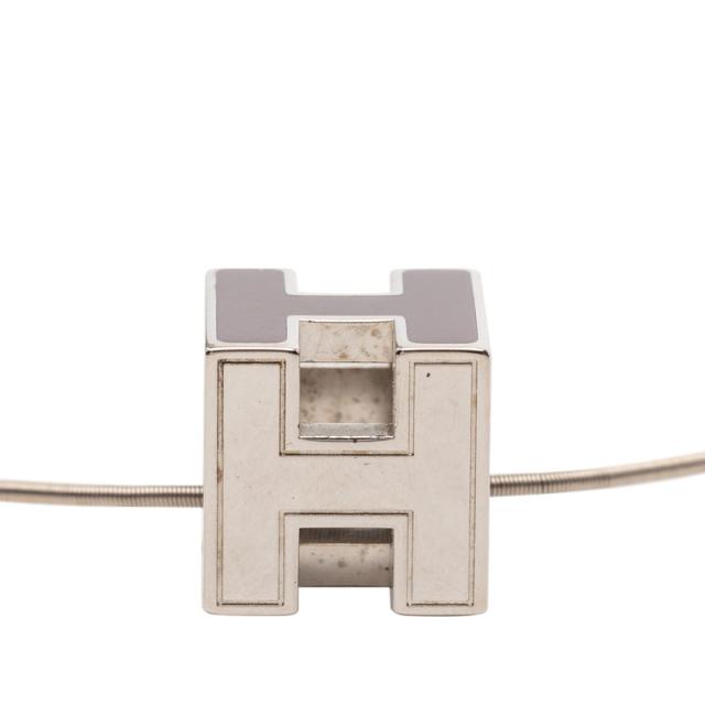エルメス カージュ ド アッシュ Hキューブ ネックレス シルバー パープル メタル エナメル レディース HERMES 【中古】_1
