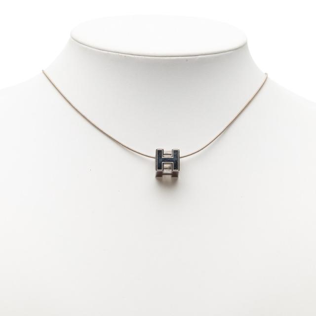 エルメス カージュ ド アッシュ Hキューブ ネックレス シルバー パープル メタル エナメル レディース HERMES 【中古】_5