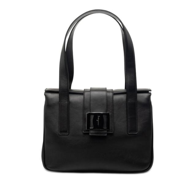 サルヴァトーレフェラガモ ハンドバッグ トートバッグ ブラック レザー レディース Salvatore Ferragamo 【中古】