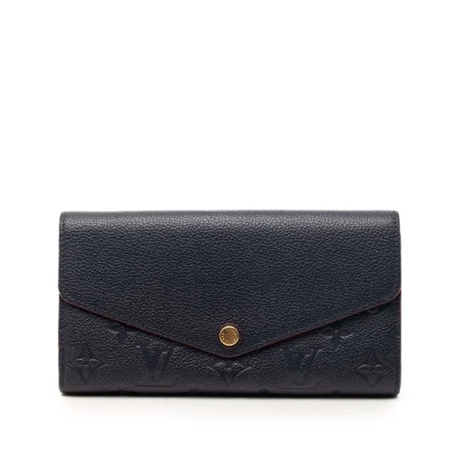 ルイ ヴィトン モノグラム アンプラント ポルトフォイユ サラ 長財布 M62125 マリーヌルージュ ネイビー レザー LOUIS VUITTON 【中古】