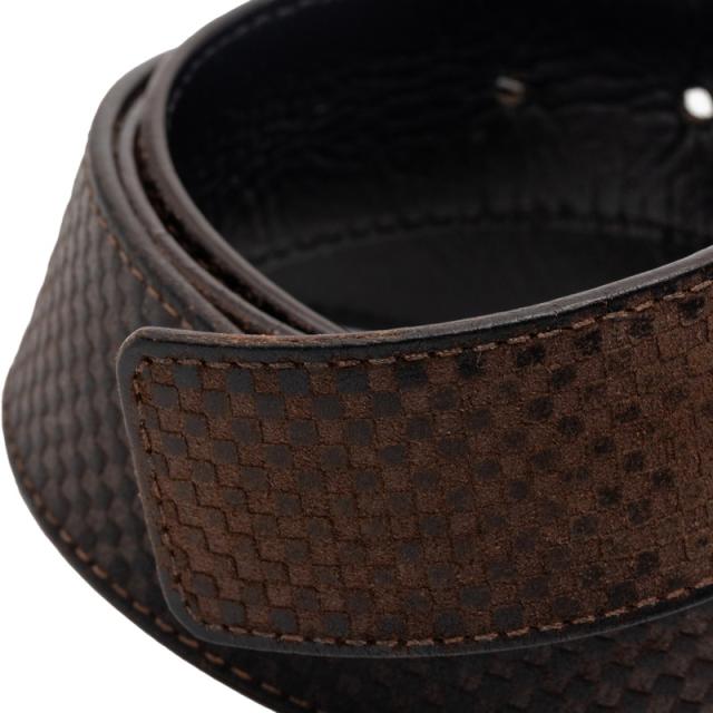 ルイ ヴィトン マイクロダミエ サンチュール LVイニシャル ベルト サイズ：90/36 M6876 ブラウン スウェード LOUIS VUITTON 【中古】_4