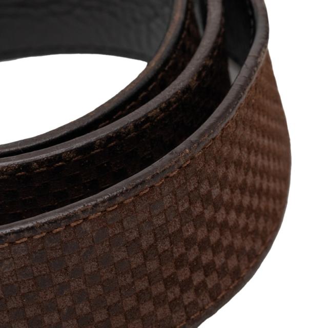 ルイ ヴィトン マイクロダミエ サンチュール LVイニシャル ベルト サイズ：90/36 M6876 ブラウン スウェード LOUIS VUITTON 【中古】_5