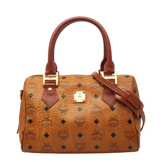 エム シー エム ヴィセトス モノグラム ハンドバッグ ショルダーバッグ 2WAY ブラウン レザー レディース MCM 【中古】