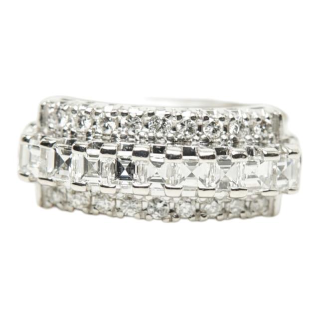 Pt900 プラチナ ダイヤ0.66ct ダイヤ0.20ct リング 指輪 レディース 13号 中古