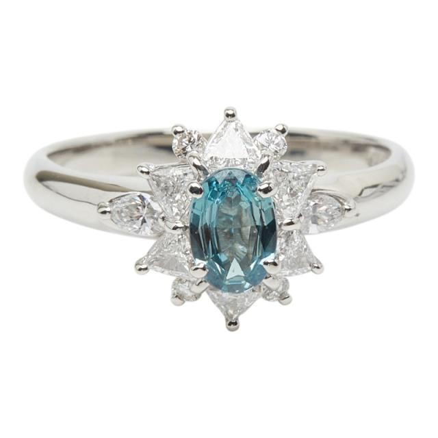Pt900 プラチナ アレキサンドライト0.39ct ダイヤモンド0.47ct リング 
