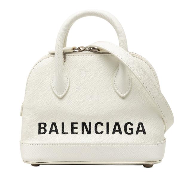 バレンシアガ ヴィル トップハンドル XXS ハンドバッグ ショルダーバッグ 2WAY 550646 ホワイト レザー レディース BALENCIAGA 【中古】
