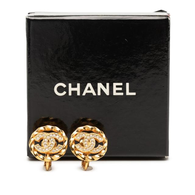 シャネル ココマーク イヤリング ゴールド メッキ ラインストーン レディース CHANEL 【中古】_4