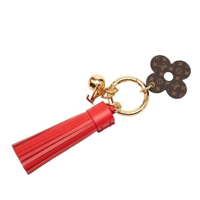 ルイ ヴィトン モノグラム ビジューサック フェティッシュ タッセル バッグチャーム M63087 レッド レザー LOUIS VUITTON【中古】_1