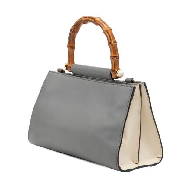 グッチ バンブー パール ハンドバッグ ショルダーバッグ 2WAY 470271 グレー アイボリー レザー レディース GUCCI 【中古】_1
