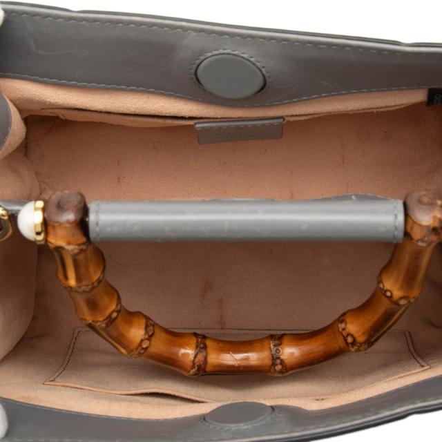 グッチ バンブー パール ハンドバッグ ショルダーバッグ 2WAY 470271 グレー アイボリー レザー レディース GUCCI 【中古】_3