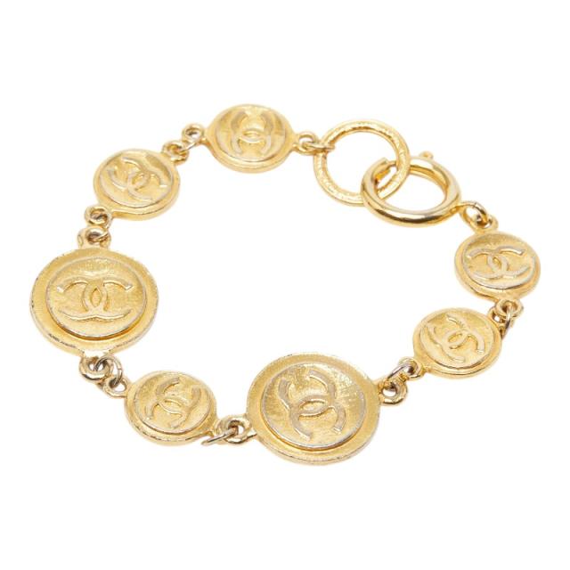 シャネル ココマーク コイン ブレスレット ゴールド メッキ レディース CHANEL 【中古】
