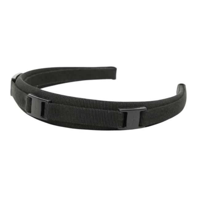 サルヴァトーレフェラガモ ヴァラ ロゴ カチューシャ ブラック コットン プラスチック レディース Salvatore Ferragamo 【中古】