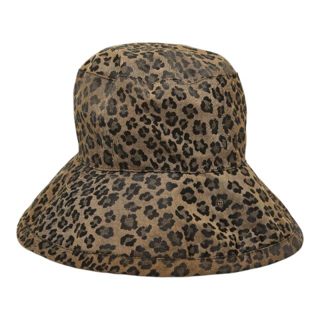フェンディ ヴィンテージ ヒョウ柄 レオパード バケットハット ベージュ ブラック コットン レディース FENDI 【中古】_2