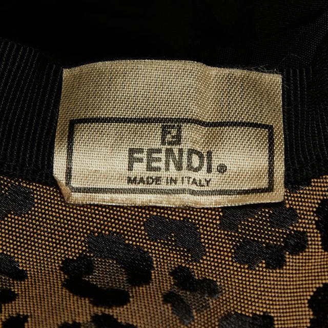 フェンディ ヴィンテージ ヒョウ柄 レオパード バケットハット ベージュ ブラック コットン レディース FENDI 【中古】_3