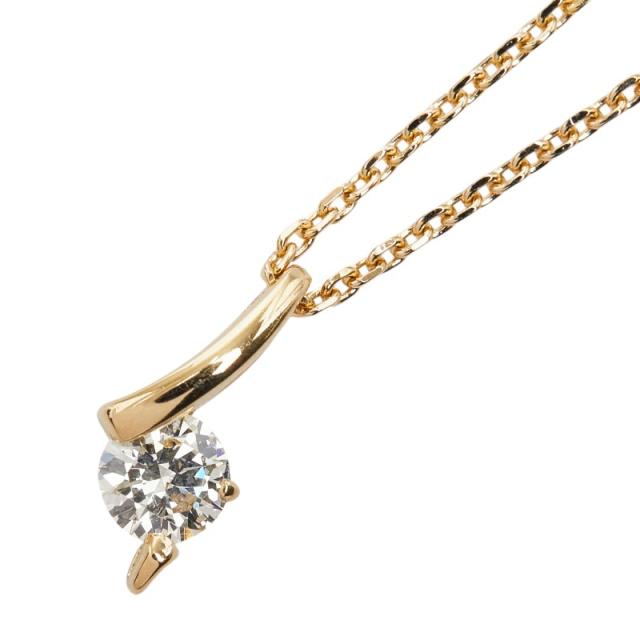 K18YG イエローゴールド ダイヤ0.28ct ネックレス レディース 中古