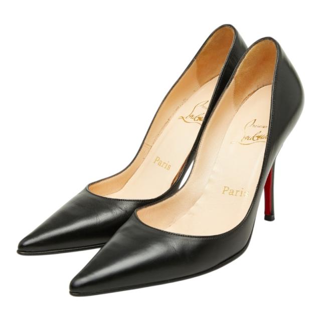 クリスチャンルブタン ポインテッドトゥ パンプス サイズ36 1/2 ブラック パテントレザー レディース Christian Louboutin 【中古】