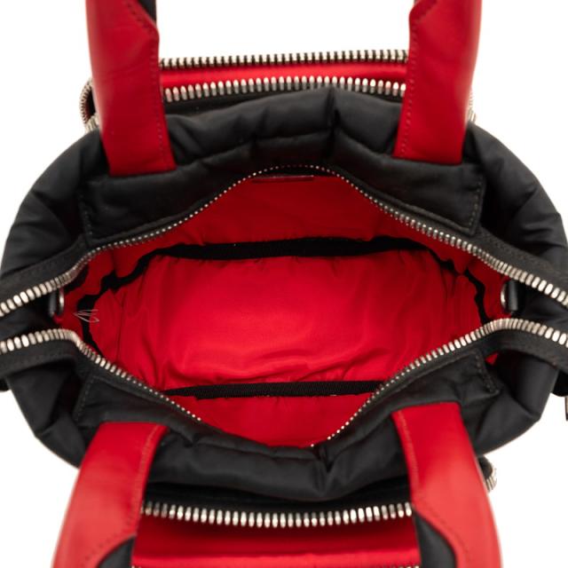 プラダ カーゴスモール ハンドバッグ ショルダーバッグ 2WAY 1BG270 ブラック レッド ナイロン レディース PRADA 【中古】_3
