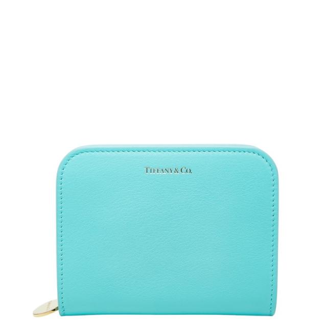 ティファニー レクタンギュラー ウォレット ラウンドファスナー 財布 ティファニーブルー レザー レディース TIFFANY&amp;Co. 【中古】