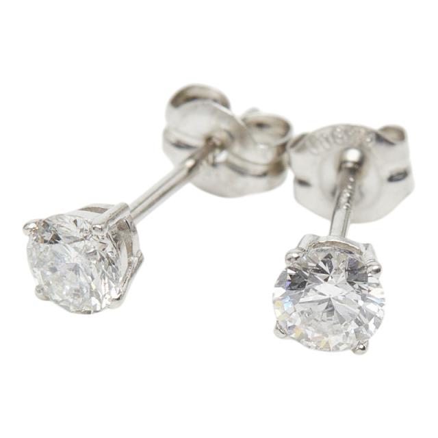 Pt900 プラチナ ダイヤ0.38ct スタッドピアス ピアス レディース 中古