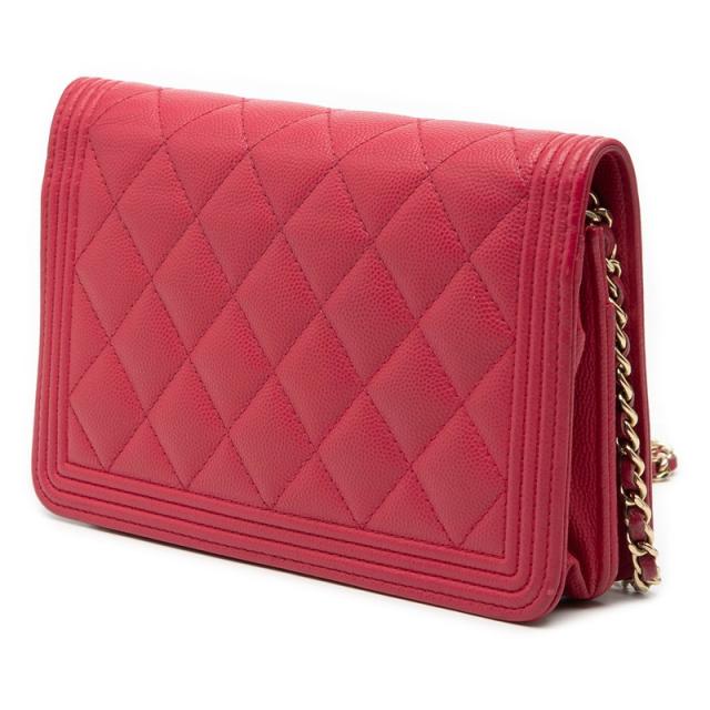 シャネル マトラッセ ココマーク チェーン ショルダーバッグ ピンク キャビアスキン レディース CHANEL 【中古】_1