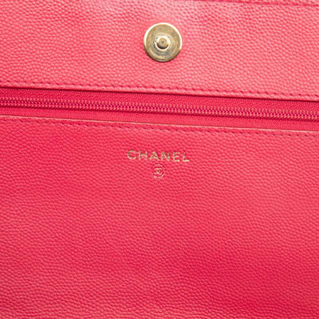 シャネル マトラッセ ココマーク チェーン ショルダーバッグ ピンク キャビアスキン レディース CHANEL 【中古】_4