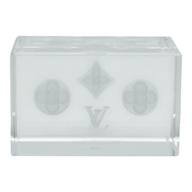 ルイ ヴィトン 3D ペーパーウェイト オブジェ ノベルティ インテリア 雑貨 その他小物 クリア クリスタルガラス LOUIS VUITTON 【中古】