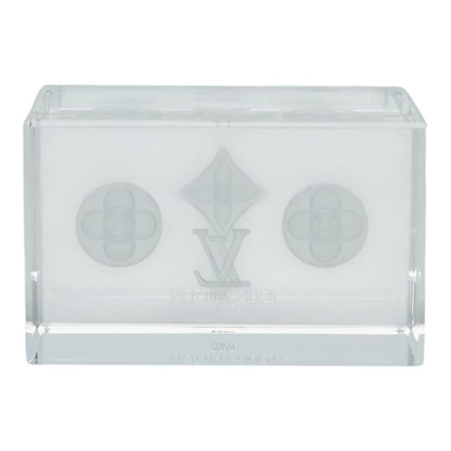 ルイ ヴィトン 3D ペーパーウェイト オブジェ ノベルティ インテリア 雑貨 その他小物 クリア クリスタルガラス LOUIS VUITTON 【中古】
