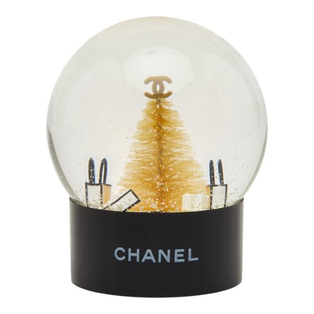 シャネル 2012年 クリスマス ツリー ショッパー スノードーム 置物 クリア ガラス ユニセックス CHANEL 【中古】